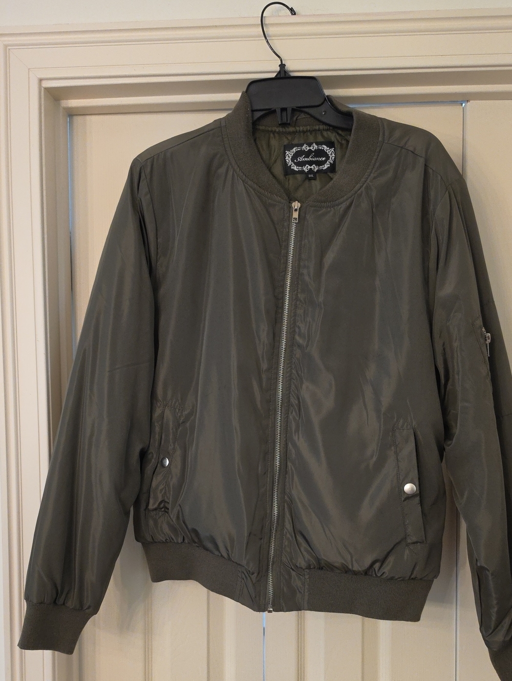 Ambiance Olive Bomber Jacket in Dark Olive